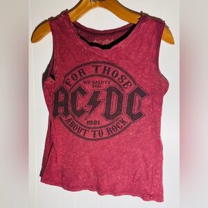 AC/DC Burgundy Graphic Tee